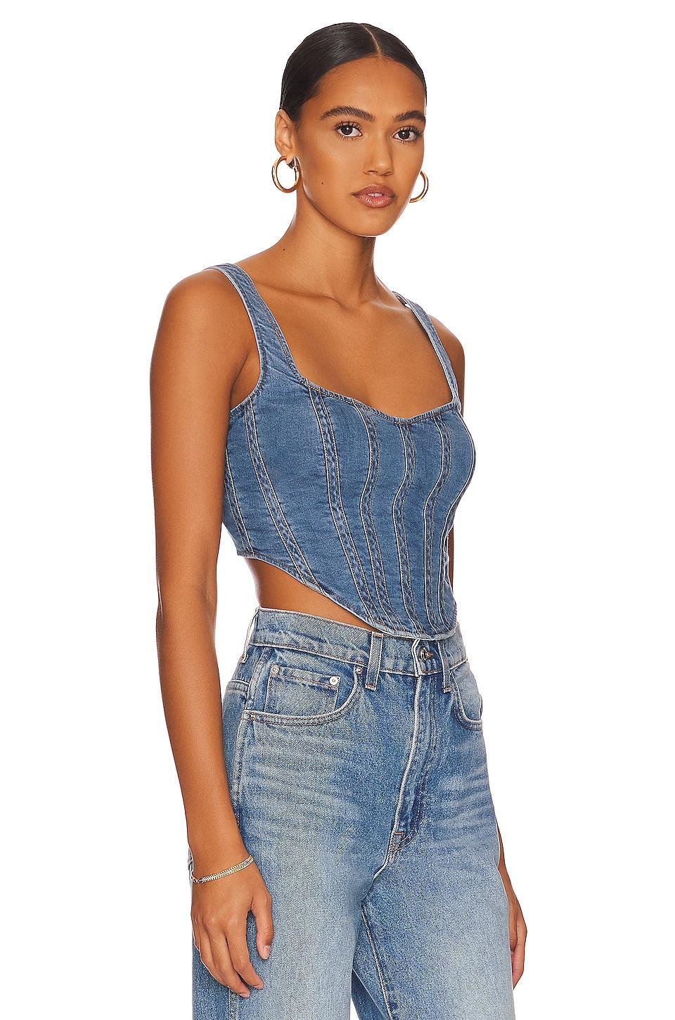 Denim Corset Bustier Bardot Product Image
