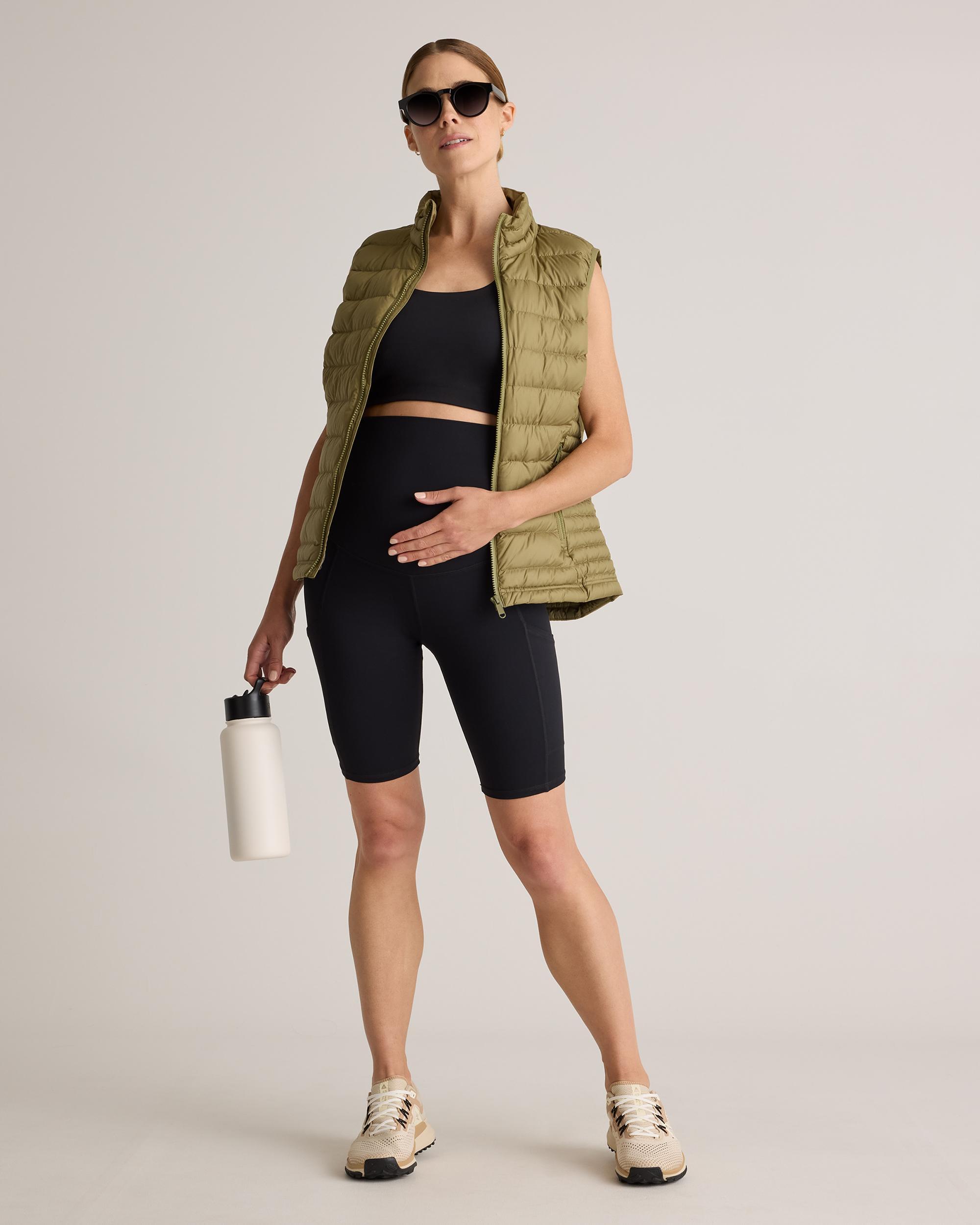 Quince | Women's Ultra-Form Maternity Pocket Bike Short 9" Size XS, Nylon/Spandex Product Image