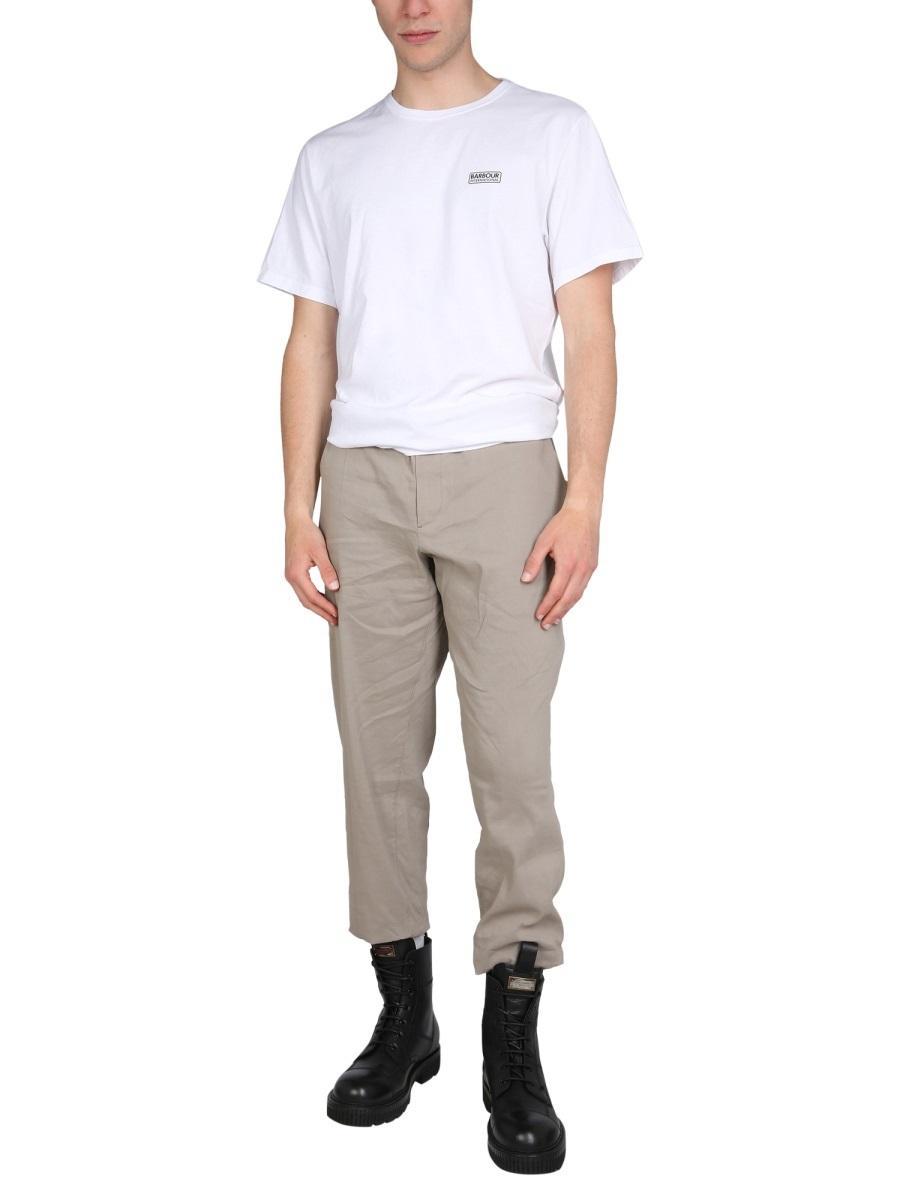 BARBOUR Item O-neck Short-sleeved T-shirt In White Product Image
