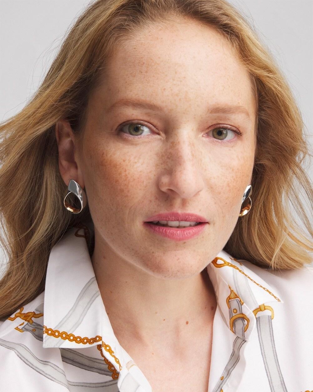 No Droop™ Mixed Metal Twist Earrings Product Image