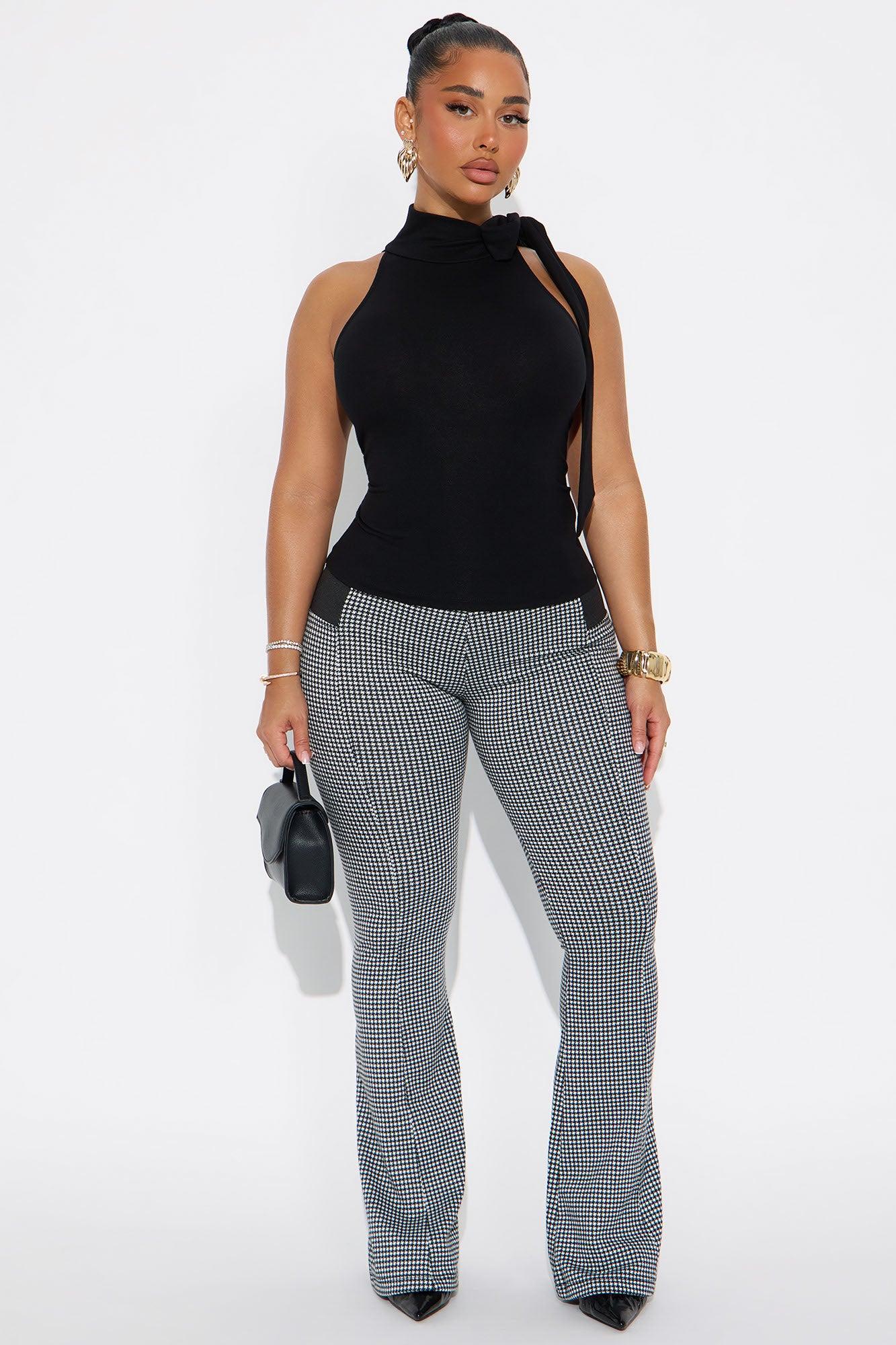 Kendall Houndstooth Flare Pant 33″ - Black/White Product Image