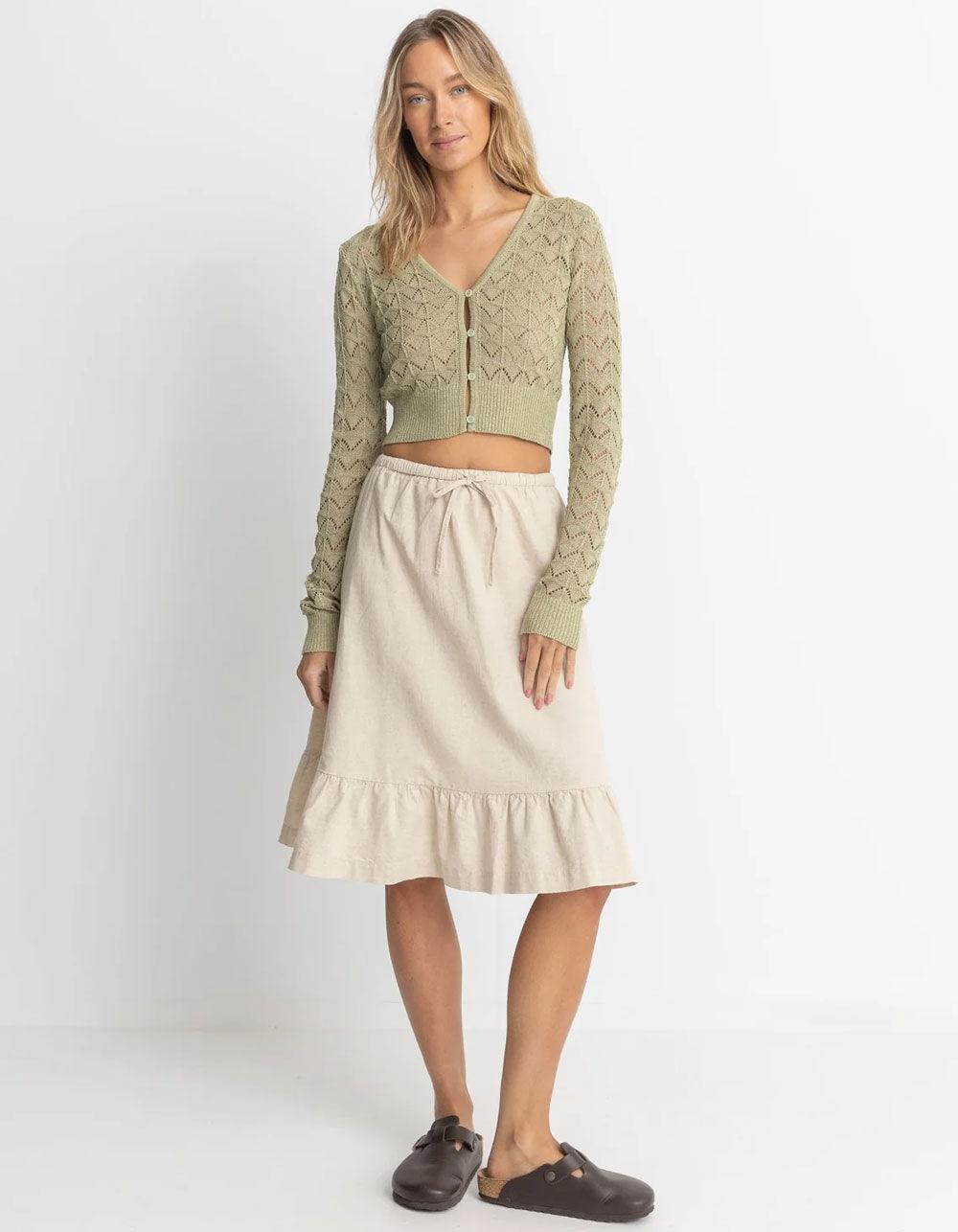 RHYTHM Akoia Womens Cardigan - SAGE Product Image