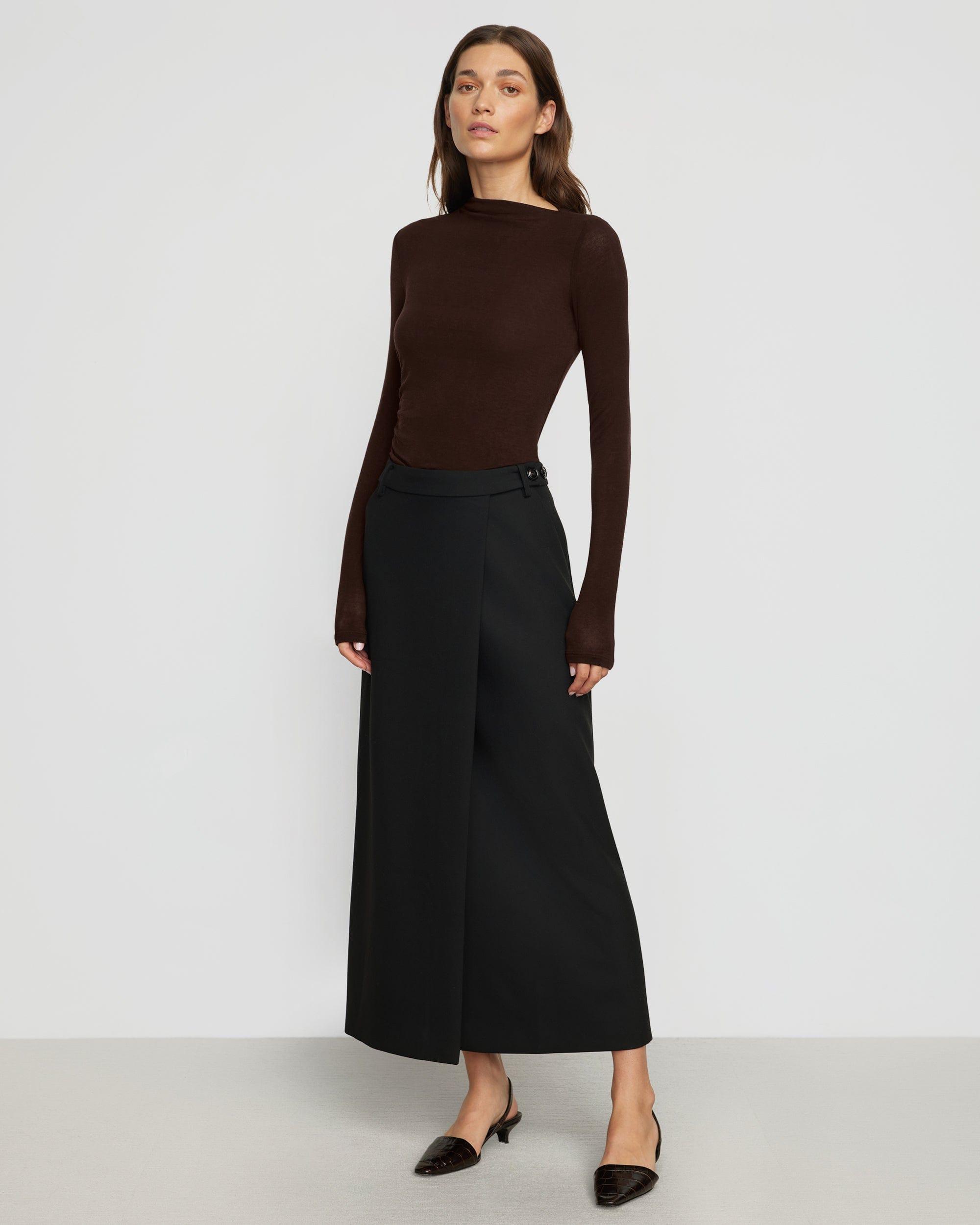 Vittoria Asymmetric-Neck Semi-Sheer Ruched Tee Product Image