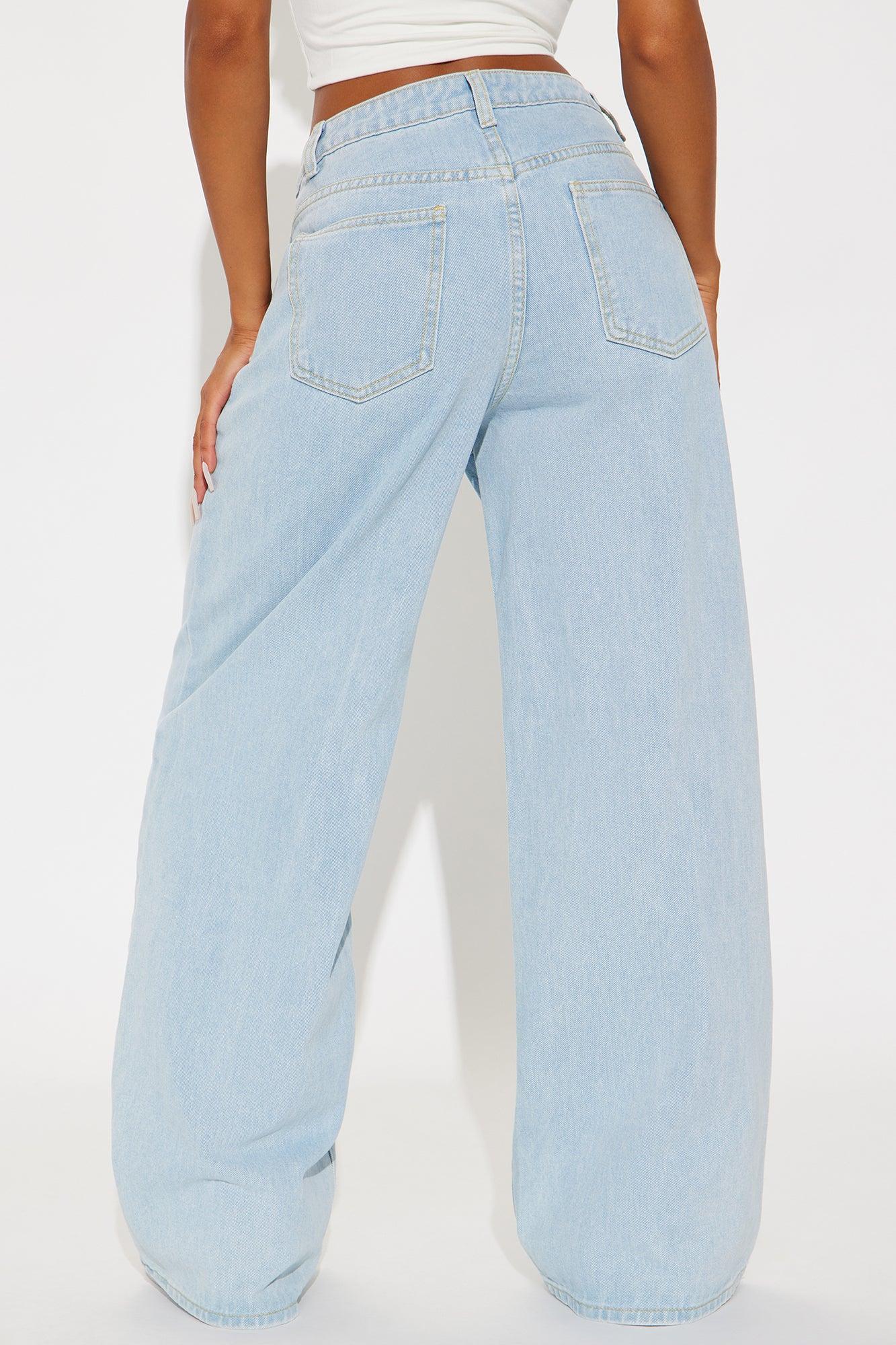 She's An Icon Cut Out Wide Leg Jeans - Light Wash Product Image