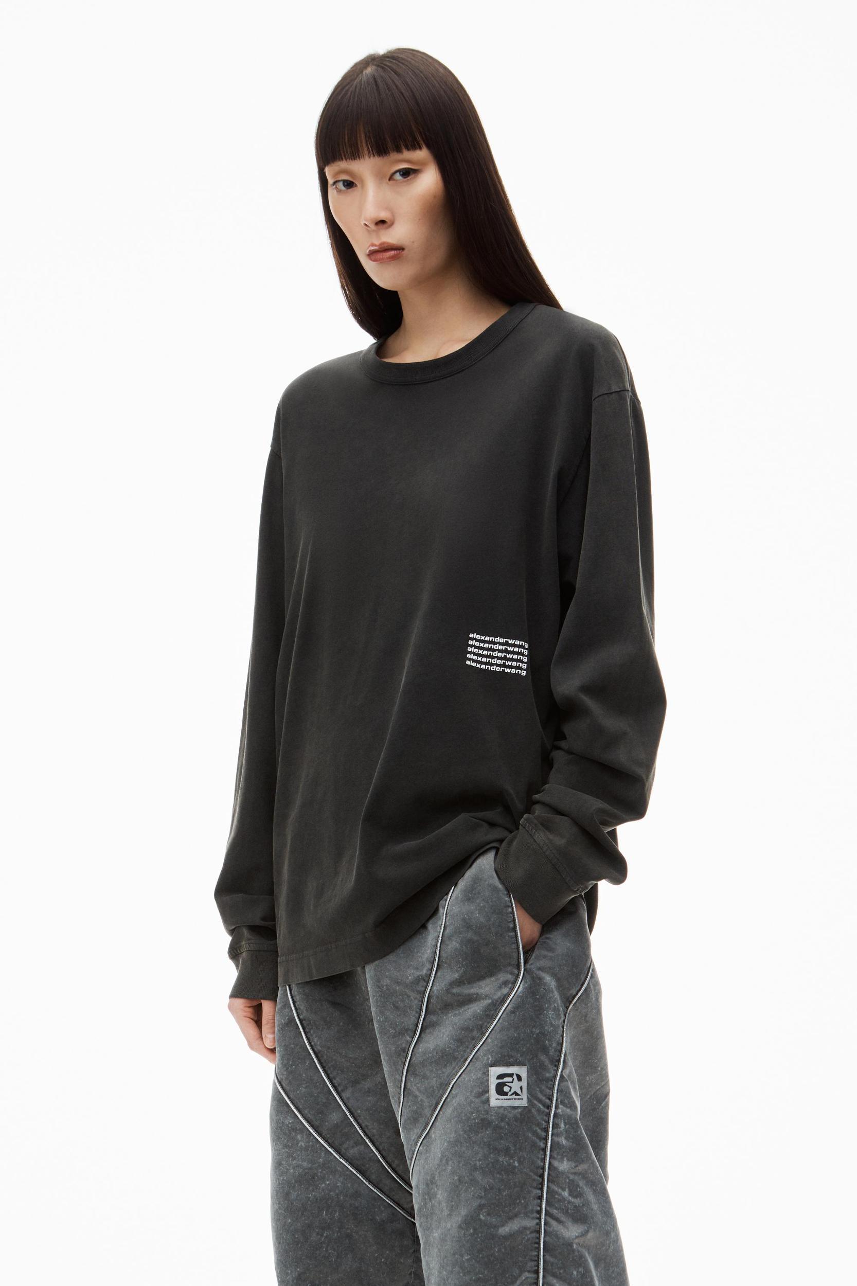 Unisex Long-sleeve Tee In Acid Wash Jersey Product Image