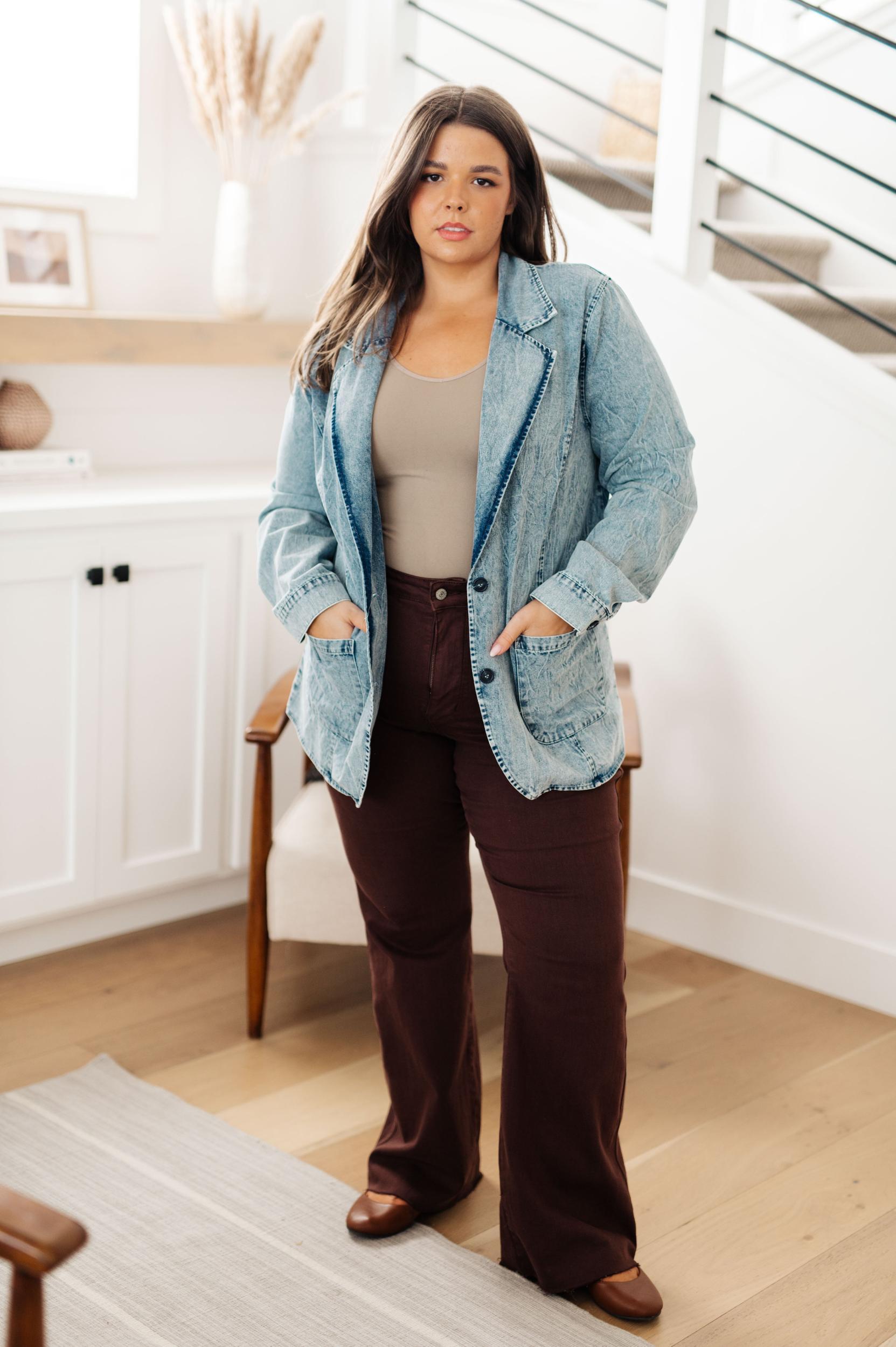 Business Brunch Denim Blazer - ONLINE EXCLUSIVE! Product Image