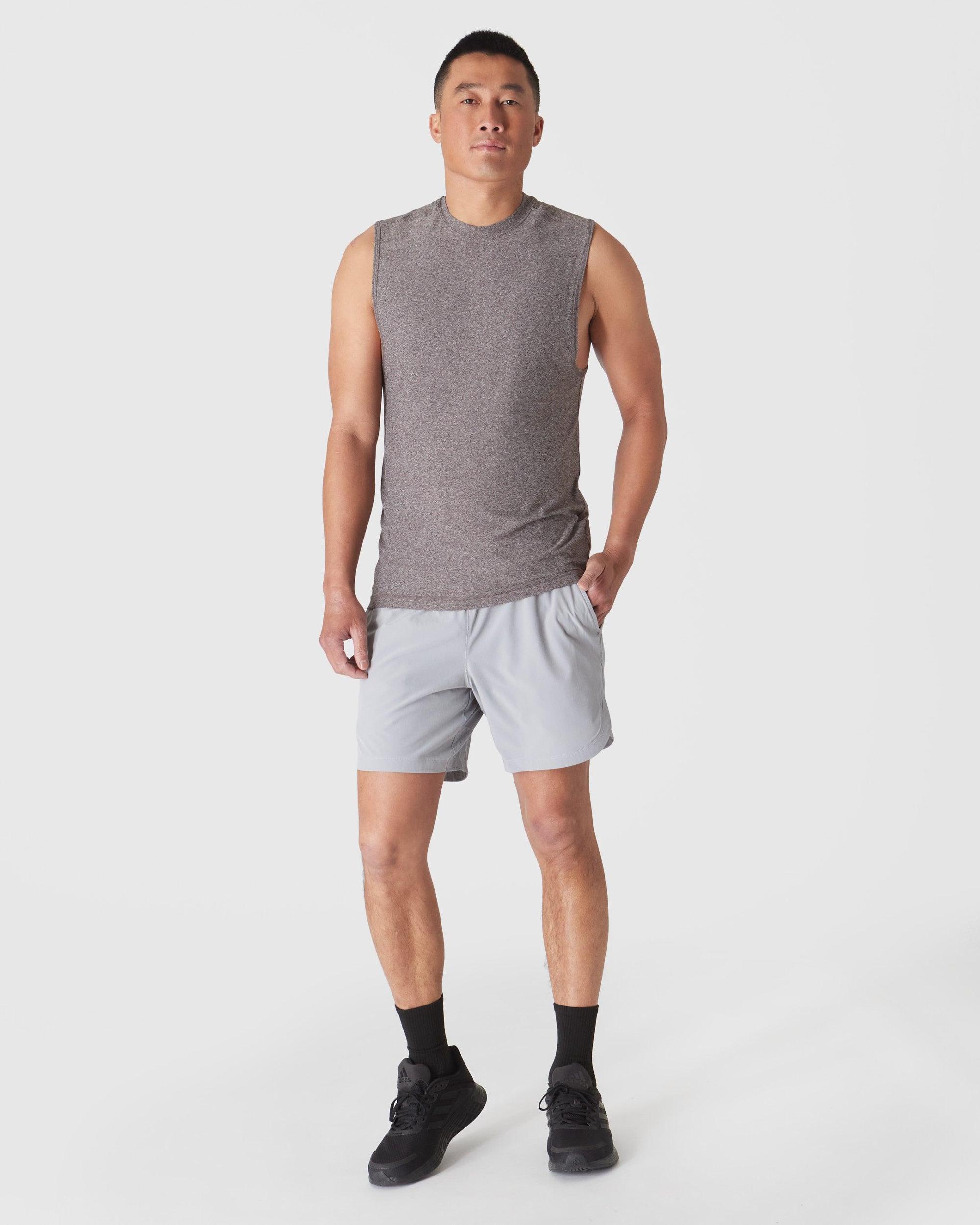 Heather Cocoa Sleeveless Active Muscle Tee Product Image