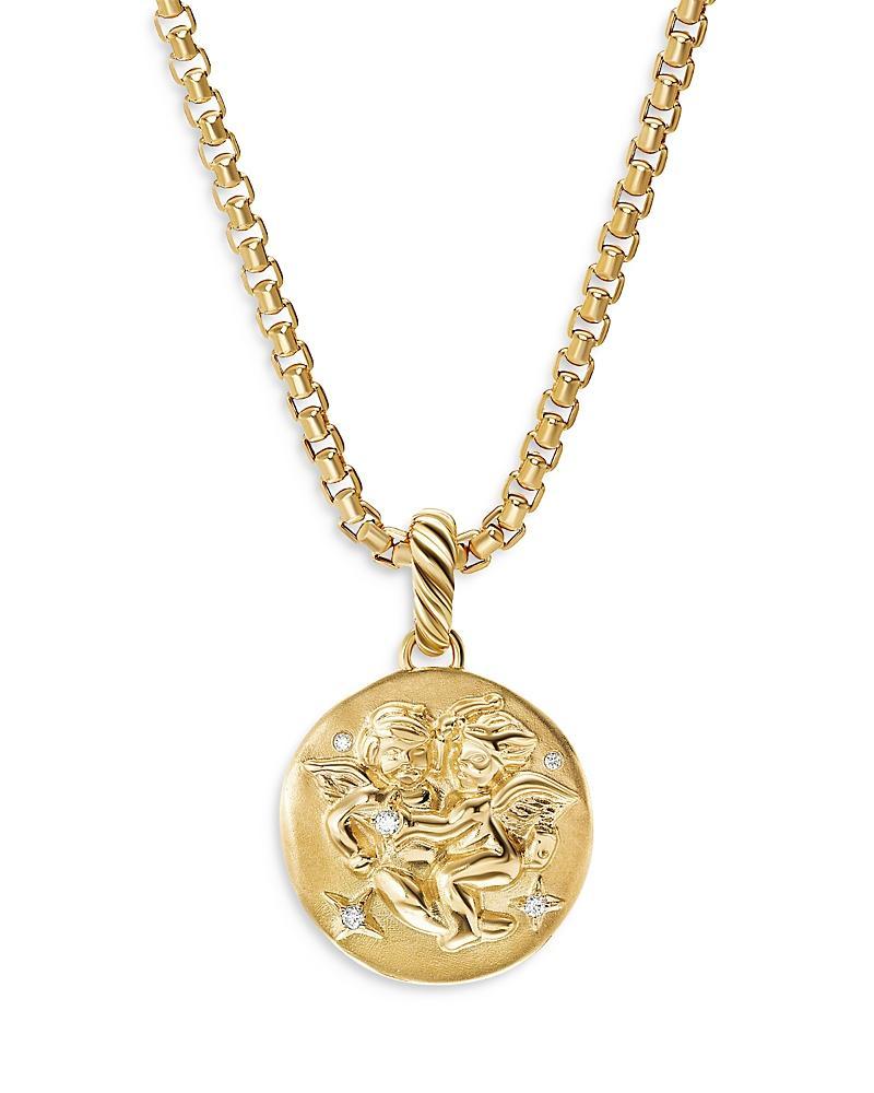 David Yurman 18K Yellow Gold Diamond Aquarius Amulet Pendant Product Image