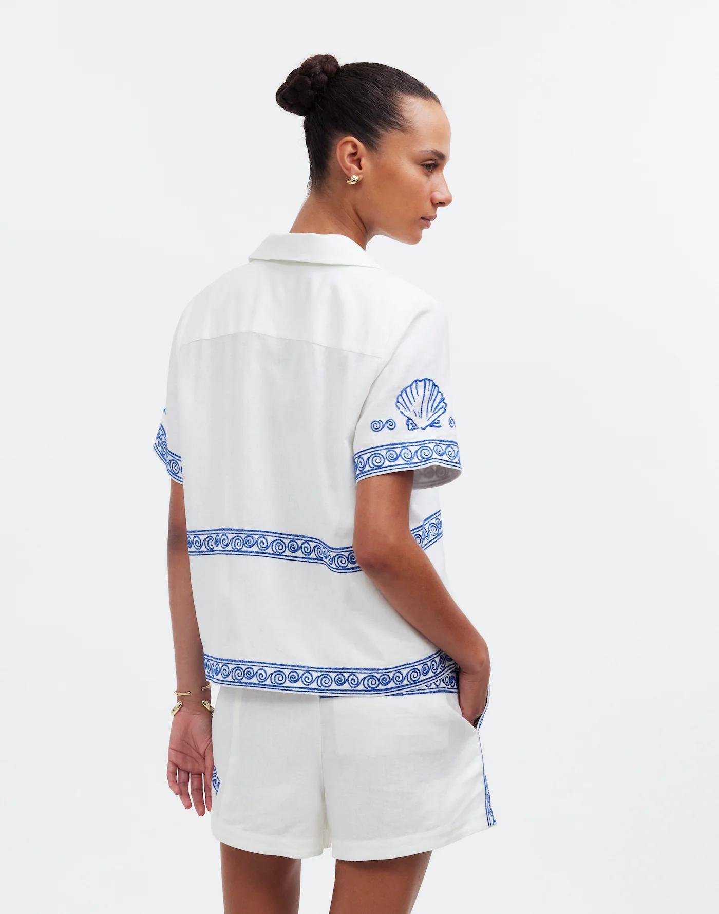 Madewell x Lisa Says Gah! Embroidered Button-Front Shirt Product Image