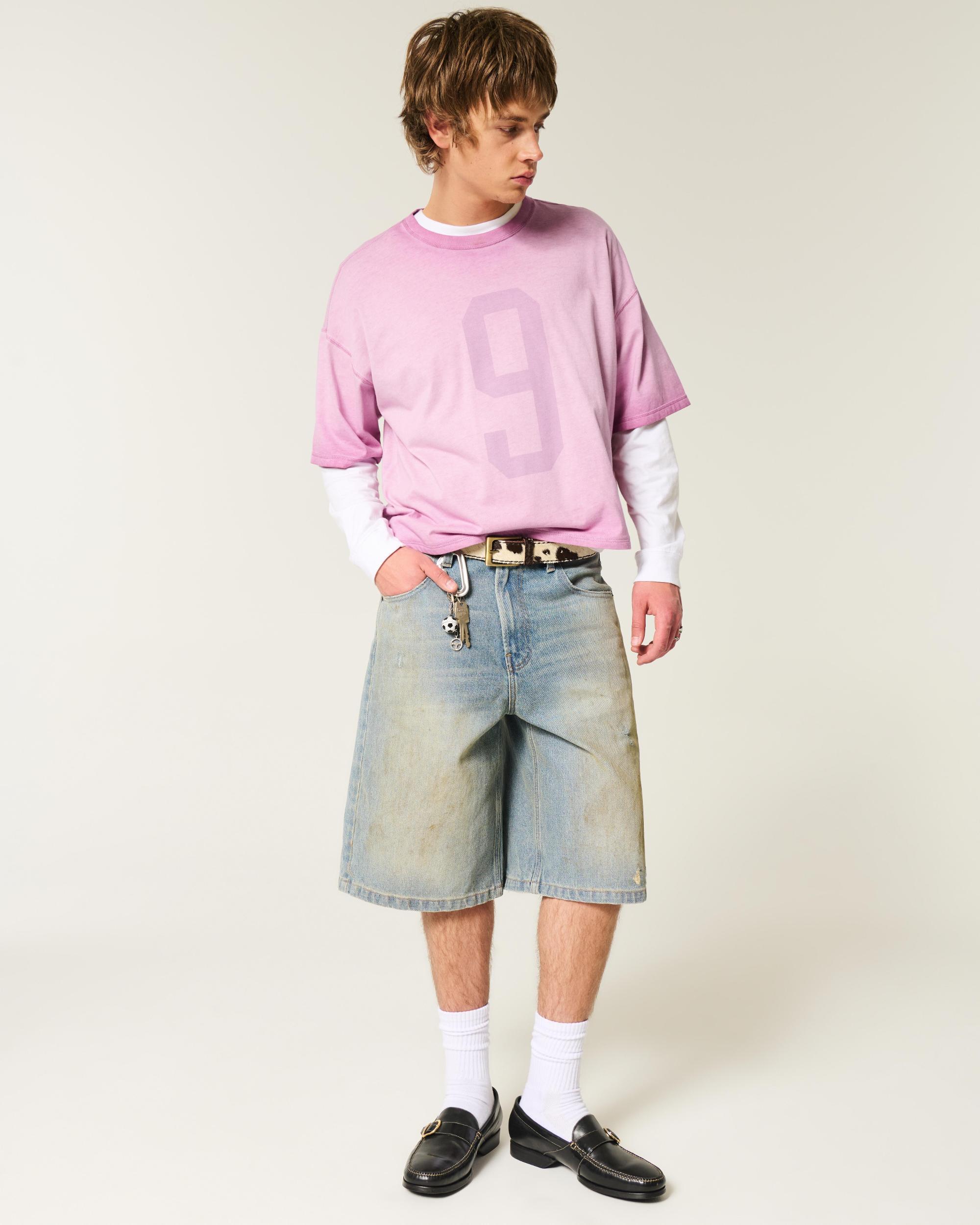 Baggy Crop Number Graphic Tee Product Image