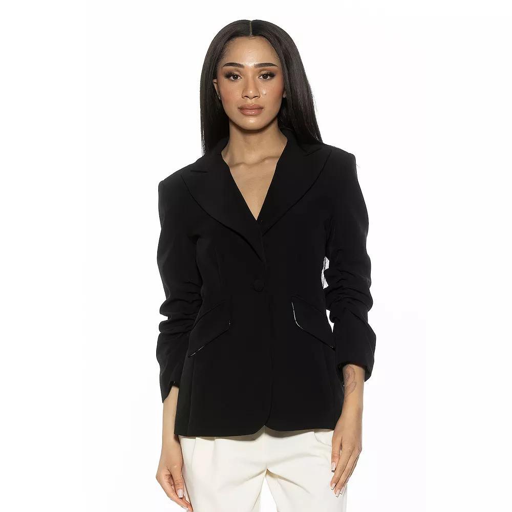 Women's ALEXIA ADMOR Tau Scrunched Sleeve Blazer, Size: 2, Black Product Image