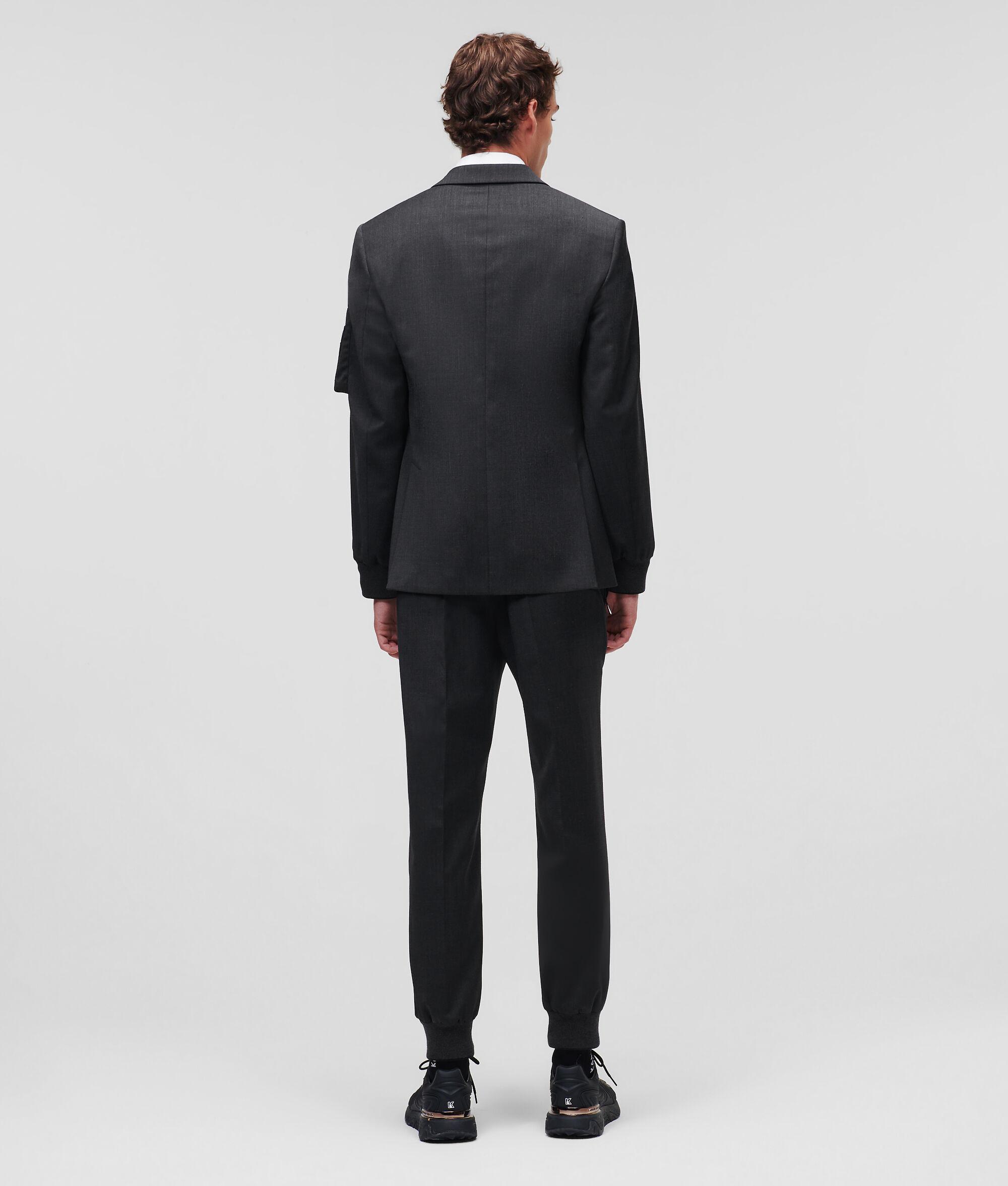 WOOL-BLEND RIBBED-CUFF BLAZER Product Image