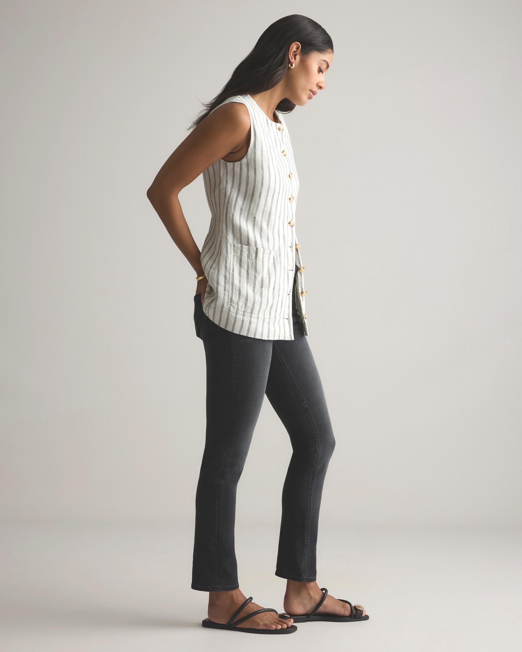 Quince | Women's Luna Stretch Slim Straight Jeans Organic Cotton Product Image