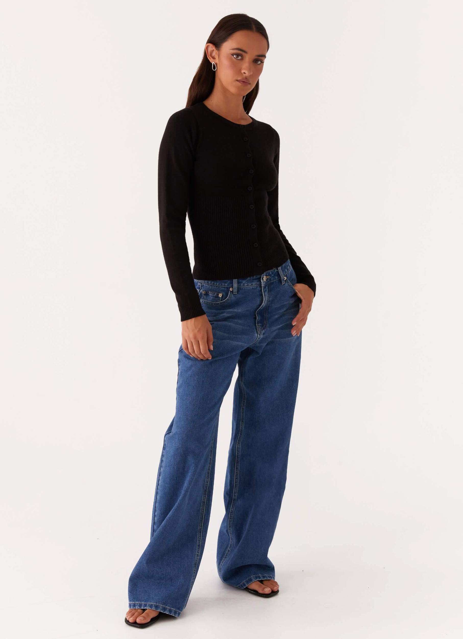 Reagan Knit Top - Black Product Image
