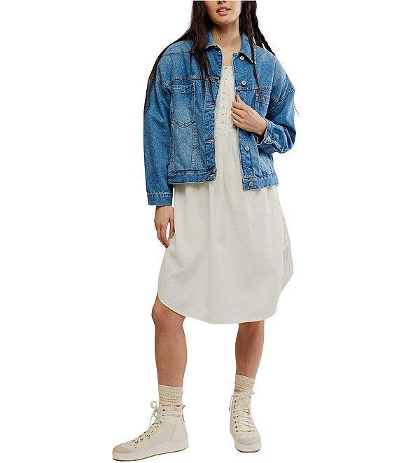 Free People Opal Swing Long Sleeve Denim Jacket Product Image