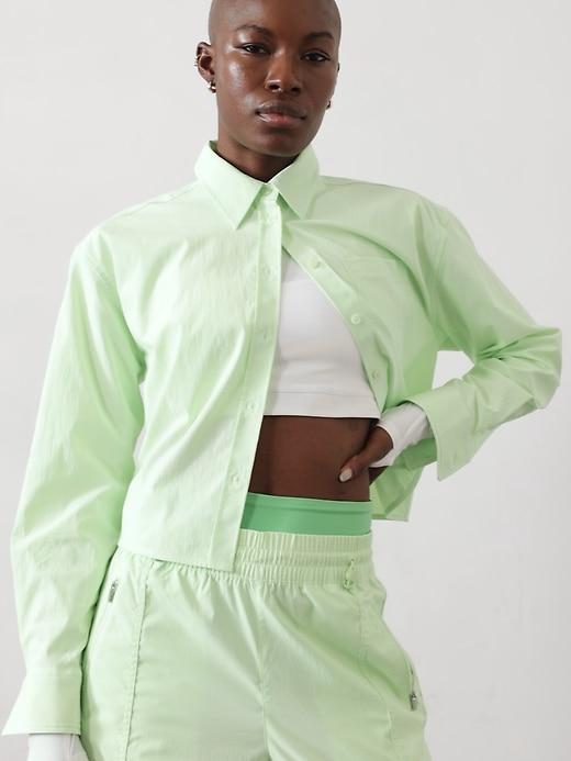 Midday Cropped Poplin Shirt Product Image