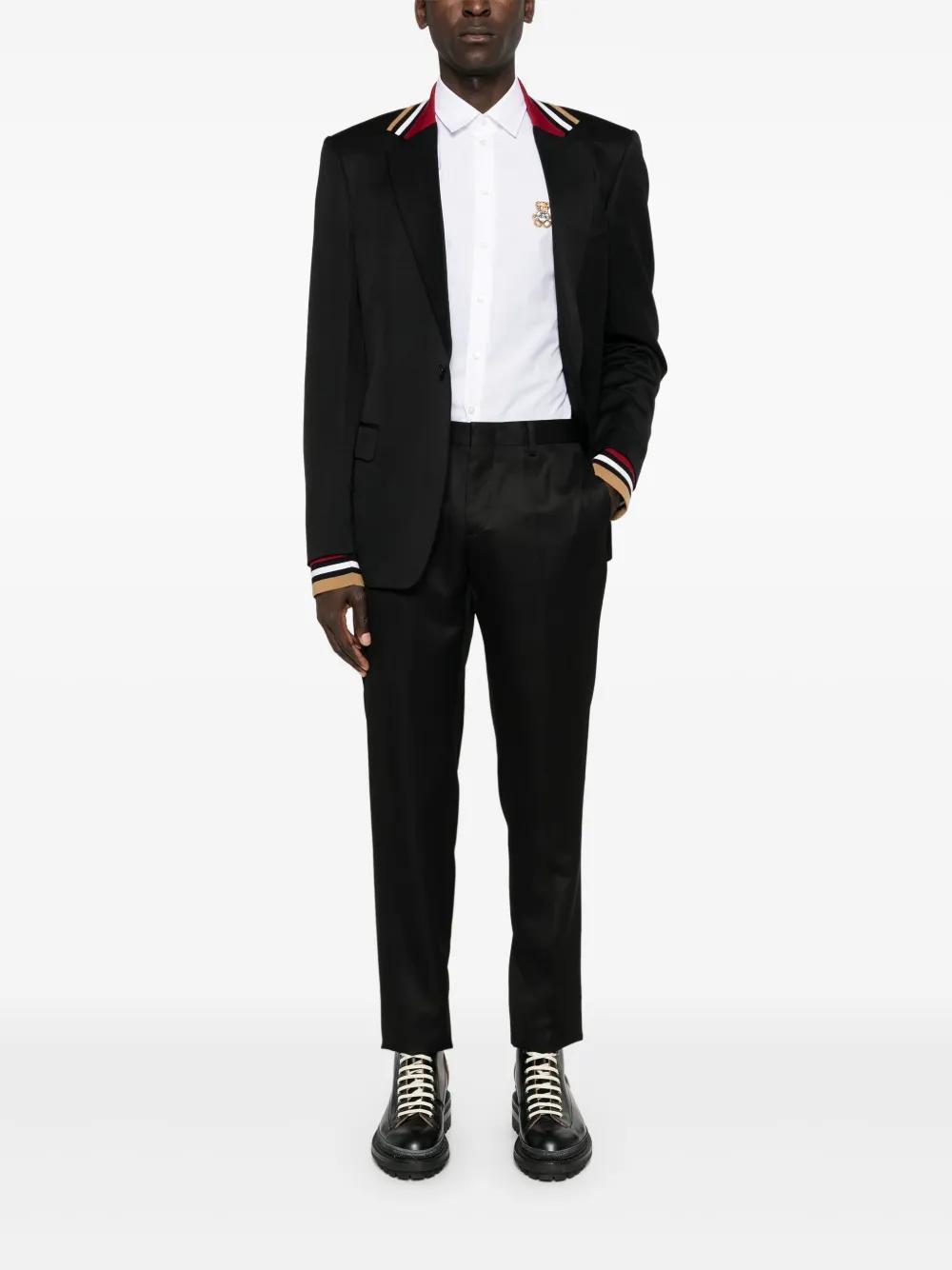 striped-collar single-breasted blazer Product Image