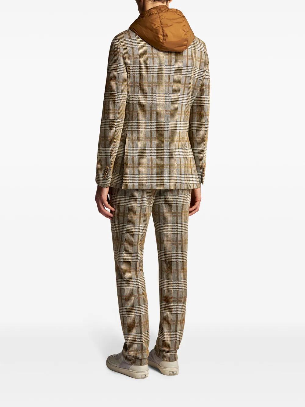 detachable-hood single-breasted blazer Product Image