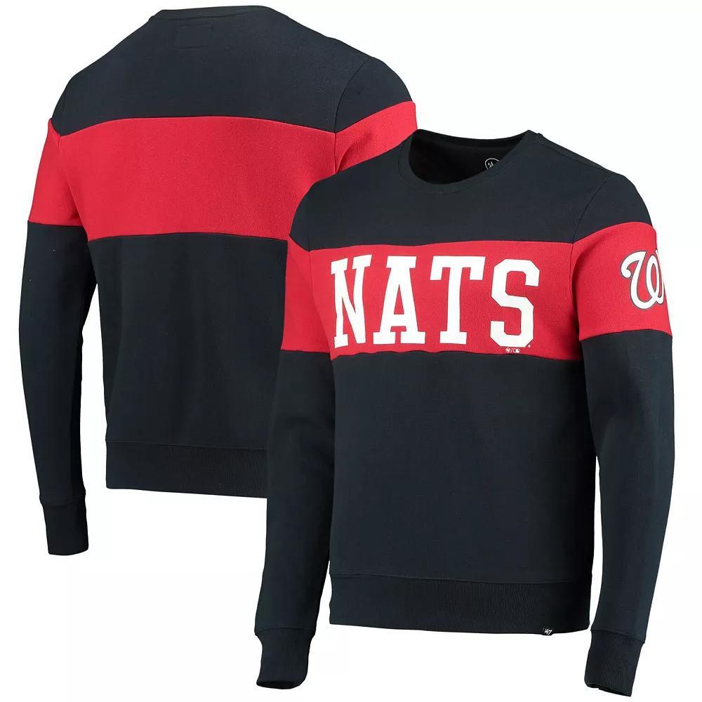 Men's '47 Navy Washington Nationals Interstate Pullover Sweatshirt, Size: 3XL, Blue Product Image