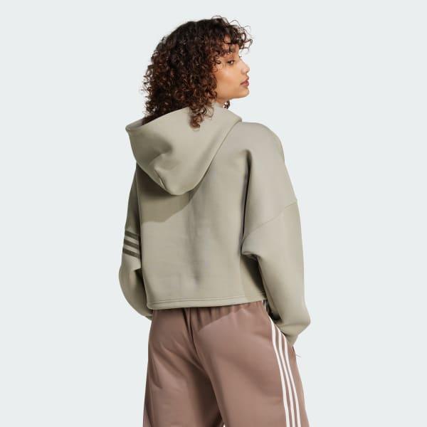 adidas Neuclassics Hoodie Cream White XL Womens Product Image