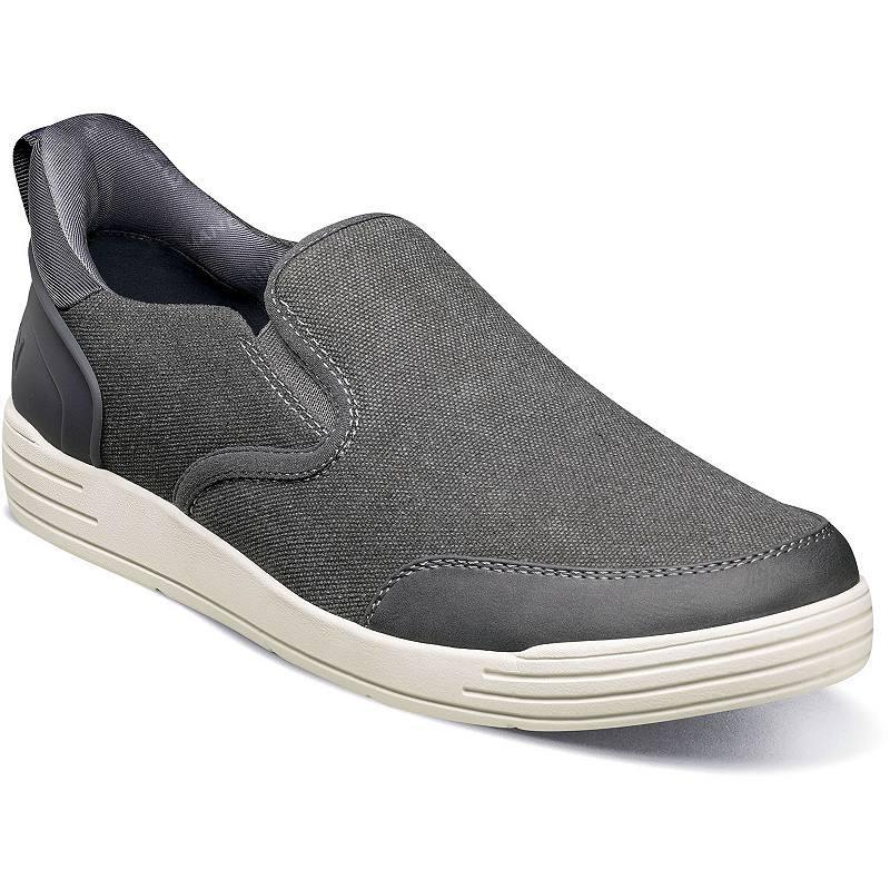 Nunn Bush Kore City Walk EZ Hands Free Mens Canvas Slip-On Shoes Silver Product Image