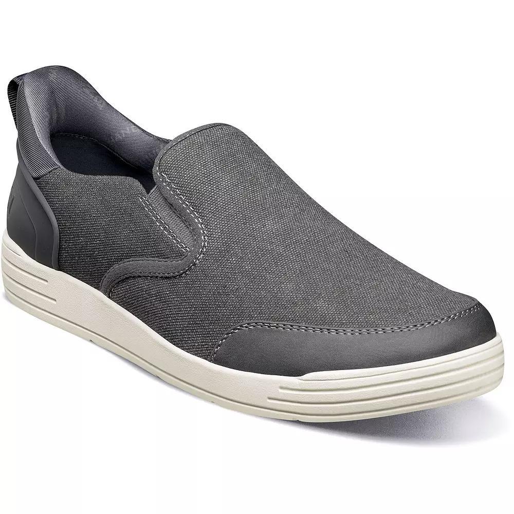 Nunn Bush Kore City Walk EZ Hands Free Mens Canvas Slip-On Shoes Silver Product Image