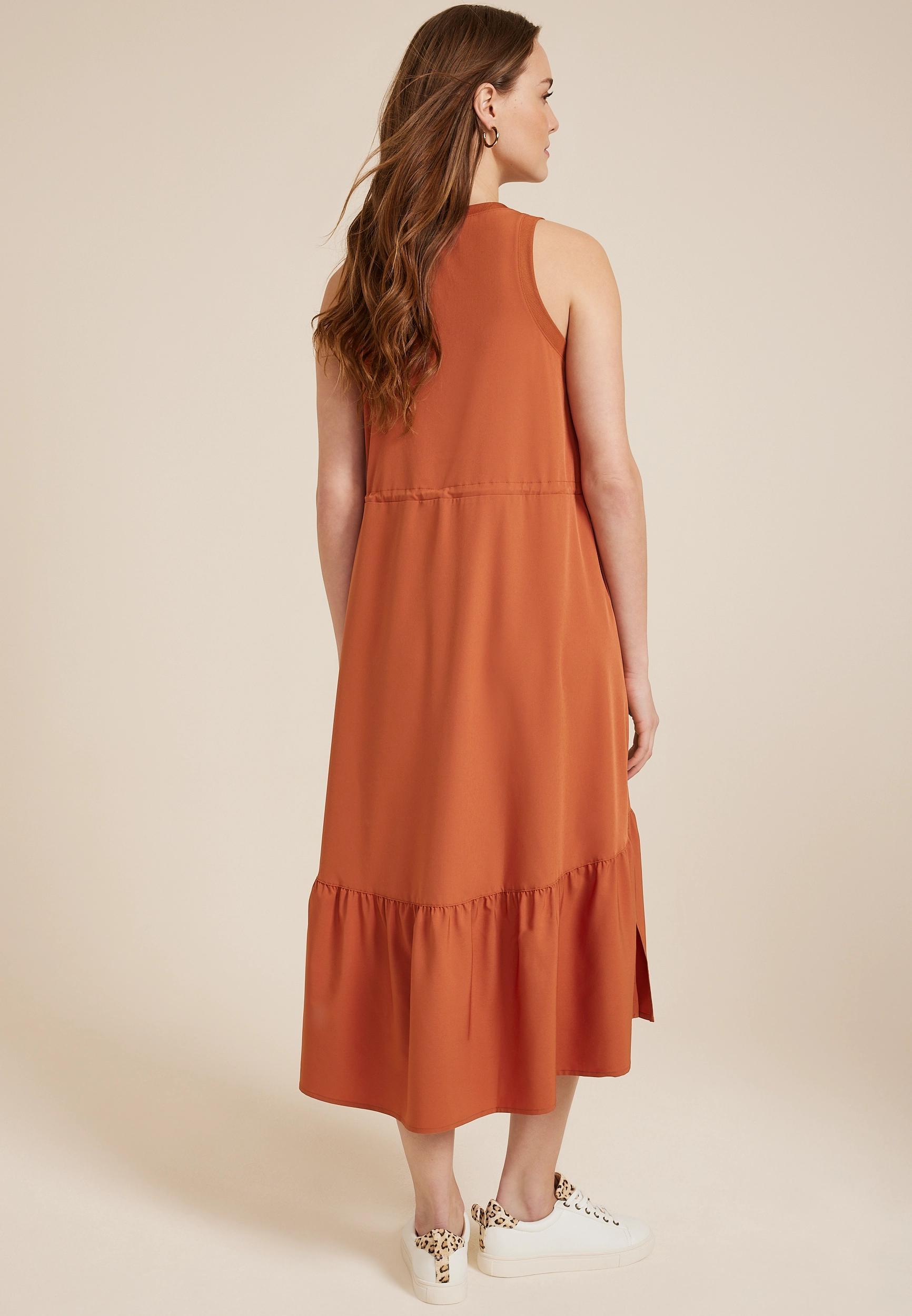 Maurices Womens Sleeveless Tiered Midi Dress Size X Small Product Image