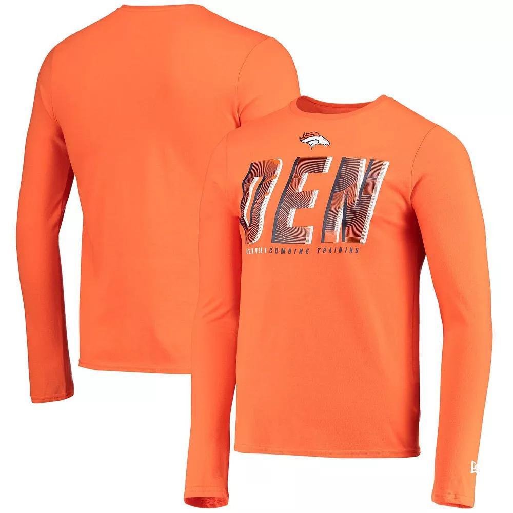 Men's New Era Orange Denver Broncos Combine Authentic Static Abbreviation Long Sleeve T-Shirt, Size: Medium Product Image