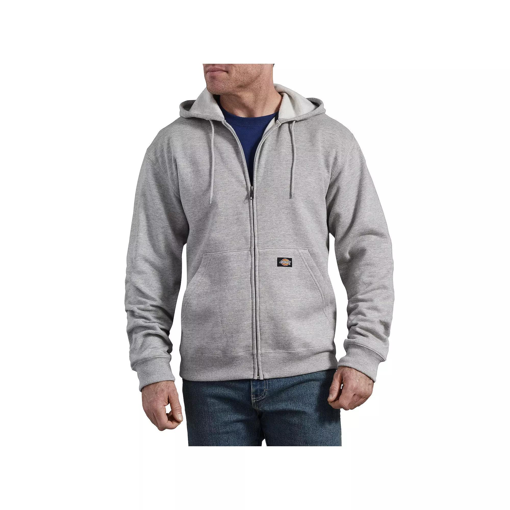Men's Dickies Fleece Zip-Front Hoodie, Size: Medium, Grey Gray Product Image