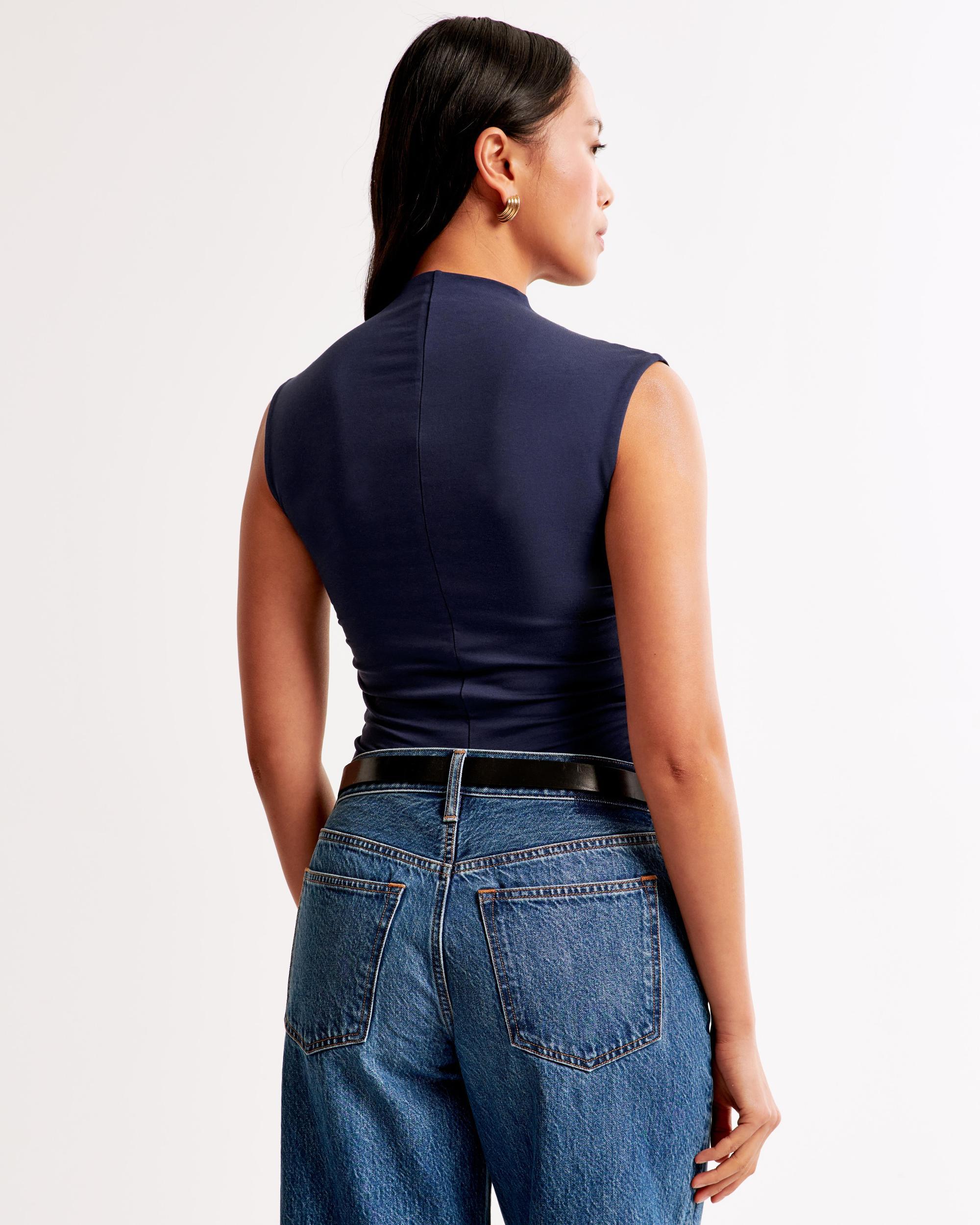 Long-Sleeve Grown-On Mockneck Top Product Image