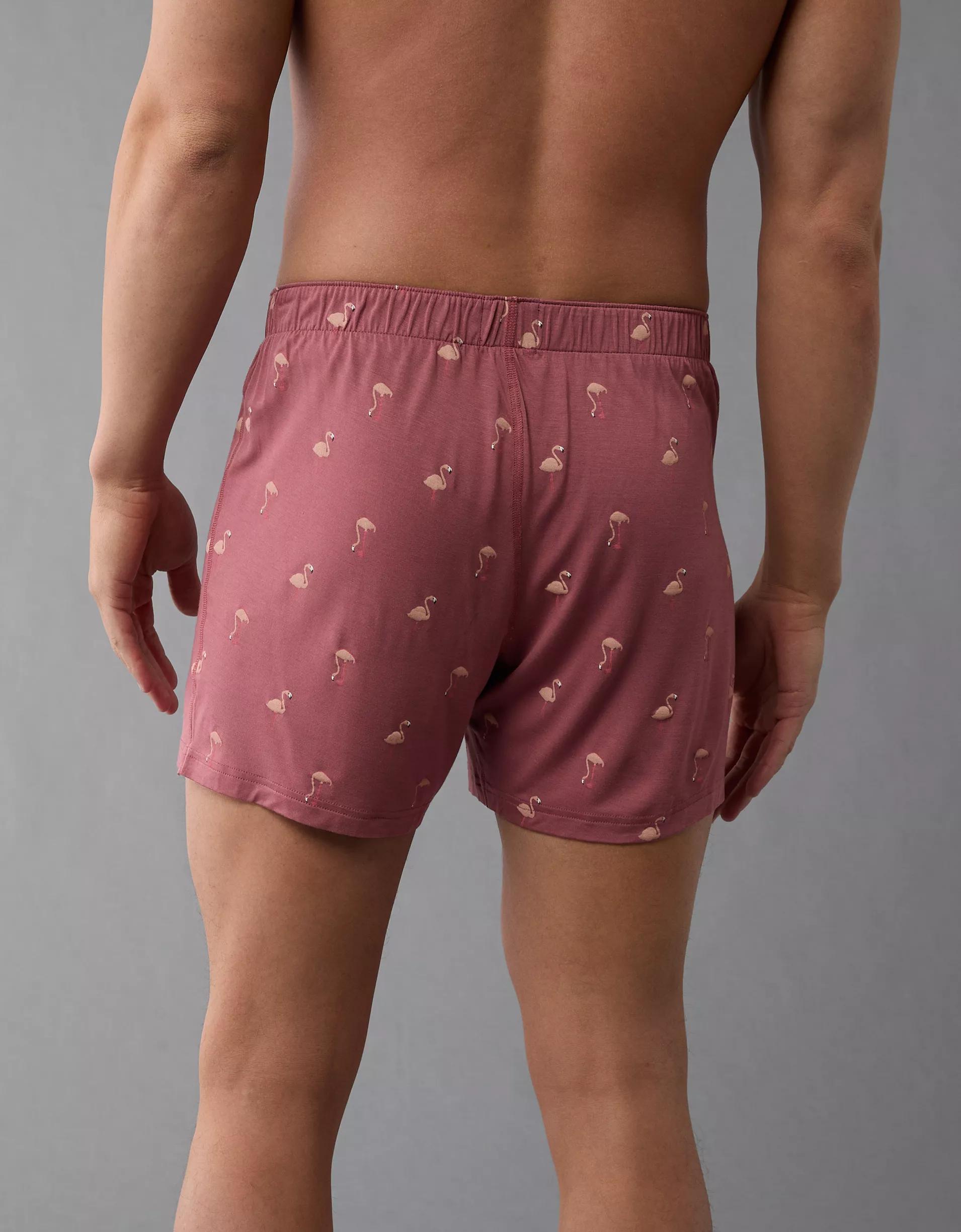 AEO Men's Flamingos Slim Knit Ultra Soft Boxer Short Product Image