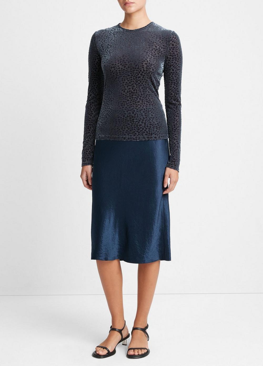 Long-Sleeve Velour Burnout Top Product Image