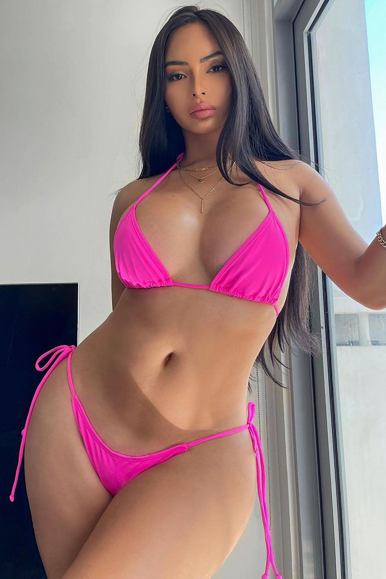 What A Beach Tiny Bikini Set - Pink Product Image
