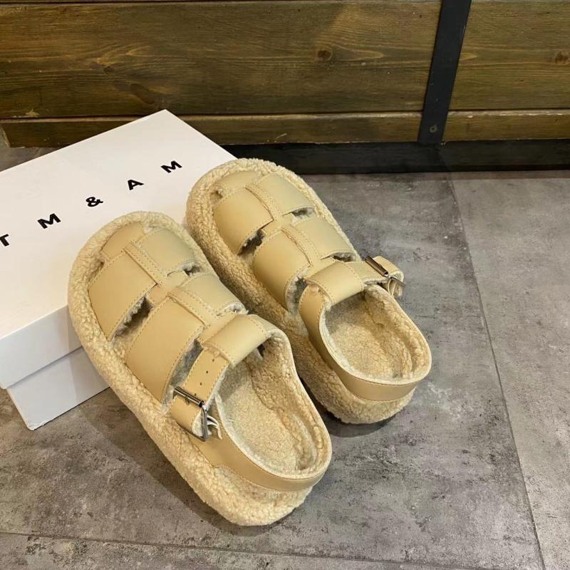 Fleece-Lined Platform Gladiator Sandals Product Image