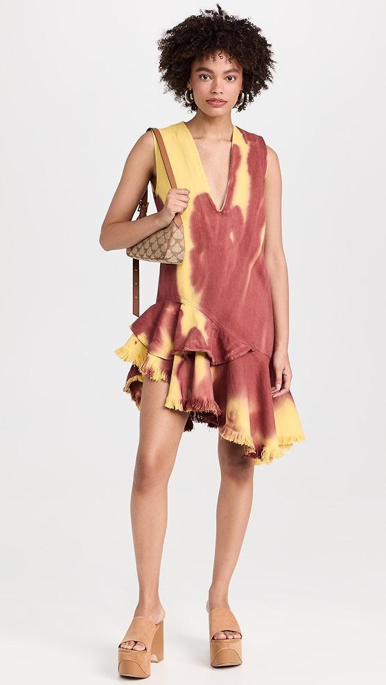 Marques Almeida Drill Tie Dye V Neck Dress | Shopbop Product Image