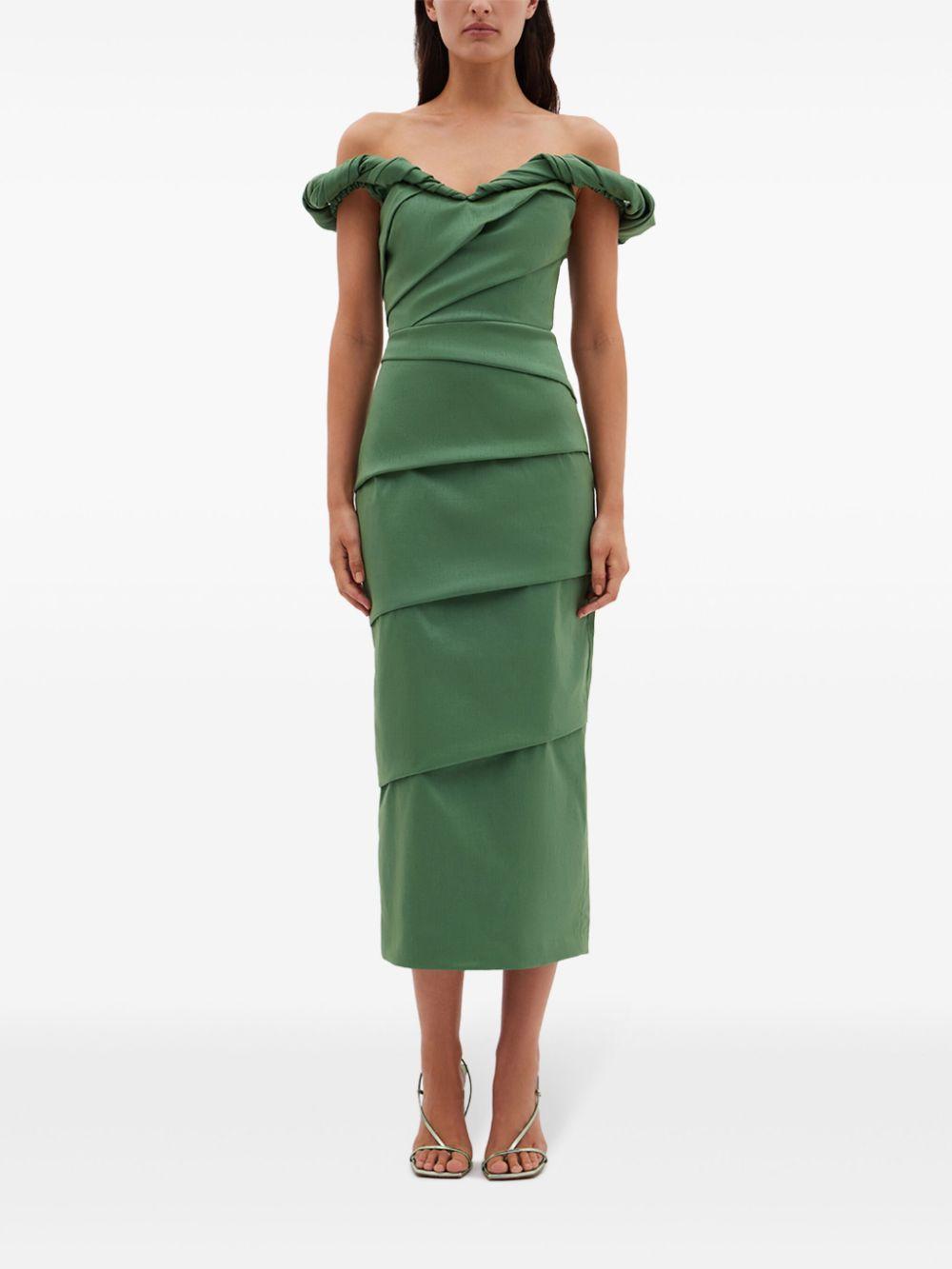 Asha off-shoulder midi dress Product Image