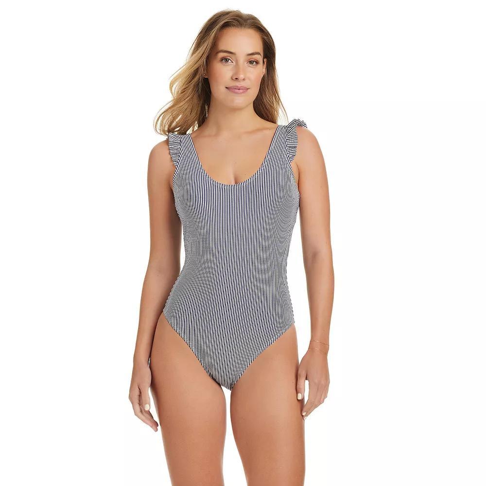 Women's Draper James Ruffle One-Piece Swimsuit, Size: XXL, Blue Product Image