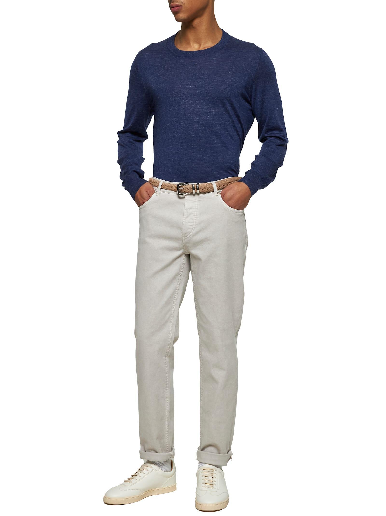 BRUNELLO CUCINELLI Men's Cashmere Raglan Crewneck Sweater In Galassia Product Image