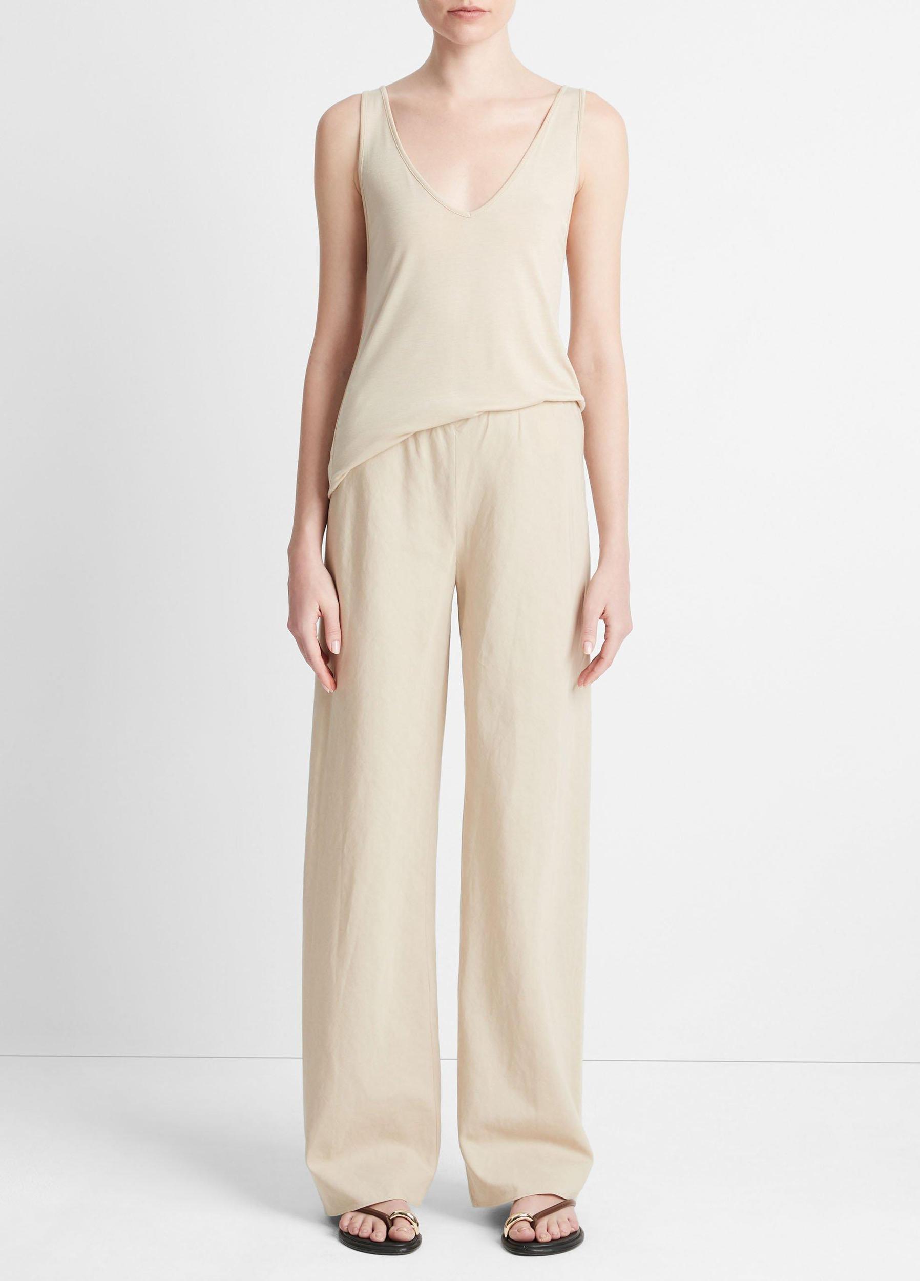 Womens Cotton-Blend High-Waist Bias Pant, Black, Size L Vince Product Image