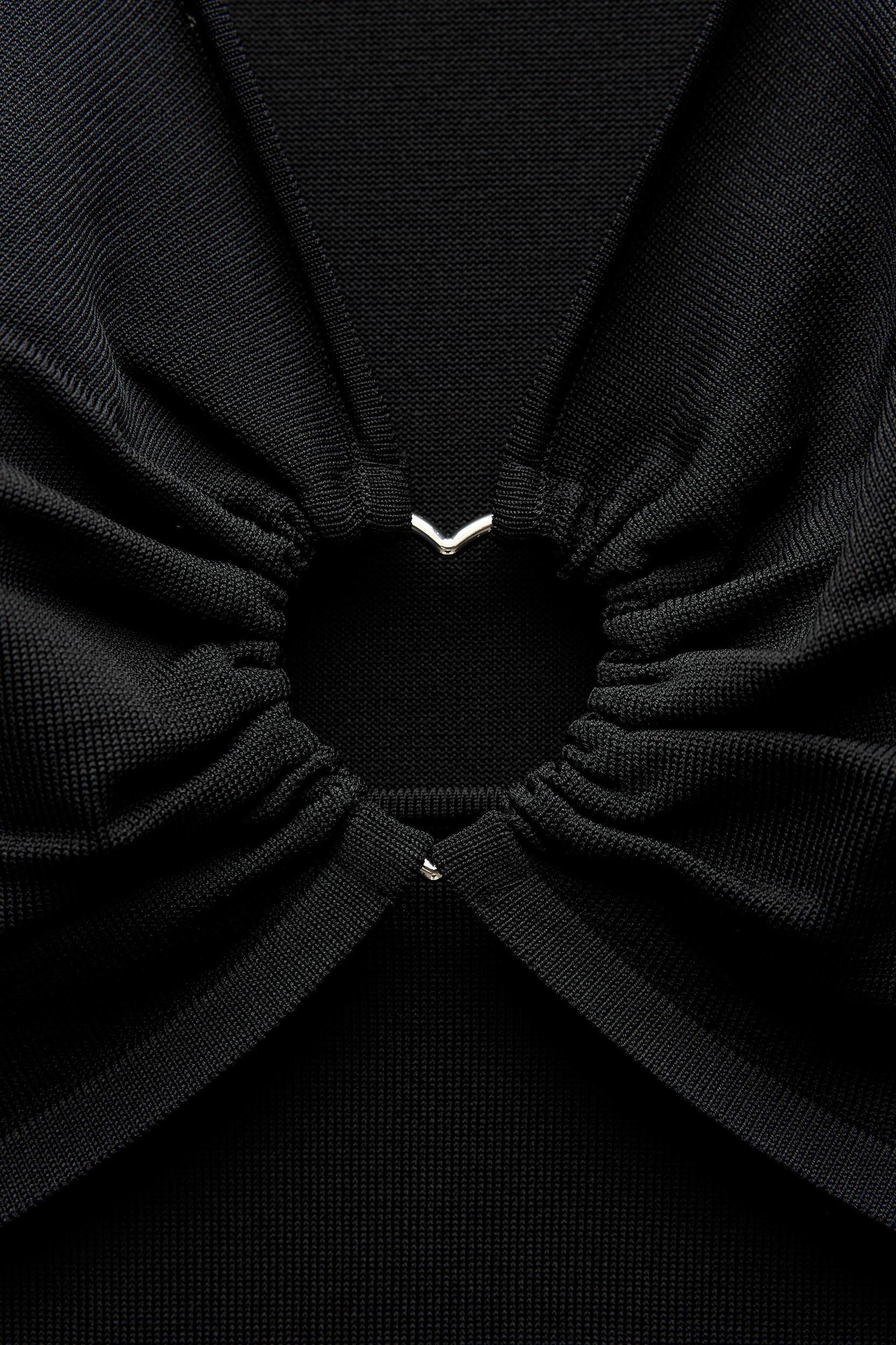 HEART APPLIQUÉ OPEN BACK KNIT DRESS Product Image