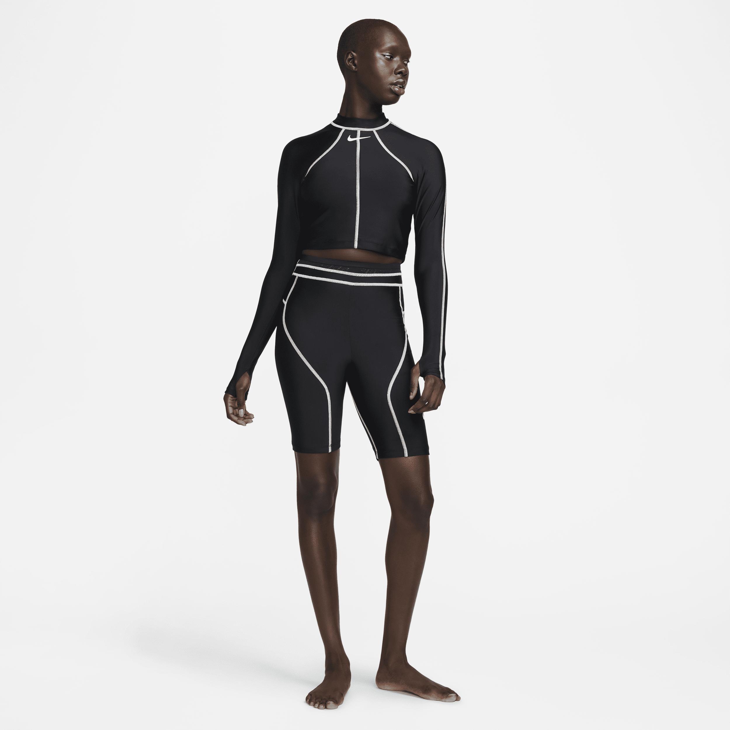 Nike Fusion Women's Long-Sleeve Hydroguard Crop Swim Top Product Image
