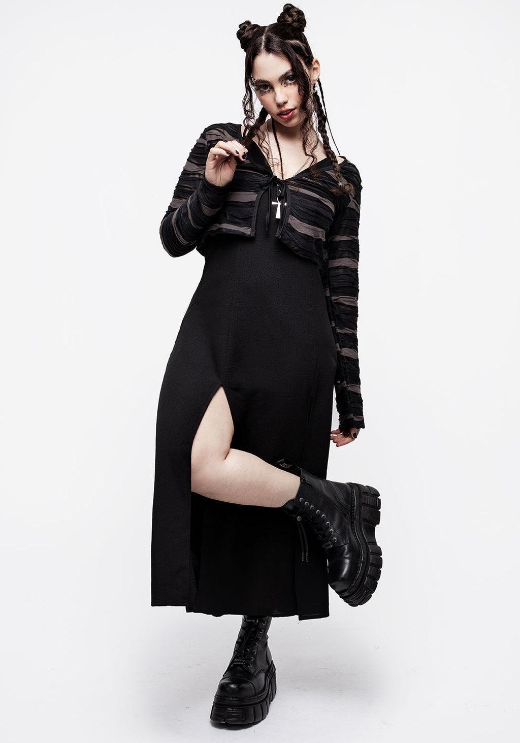 Requiem Crinkle Cami Double Split Midaxi Dress Product Image