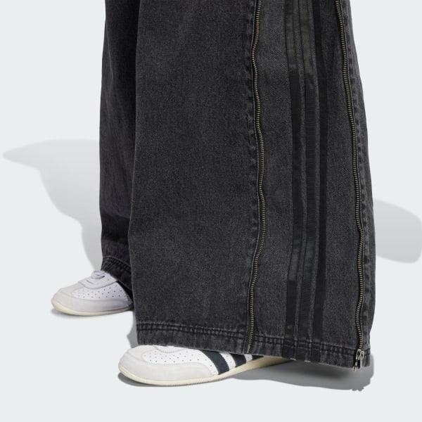 adidas Adilenium Season 3 Zip Washed Denim Pants Black 36 Womens Product Image