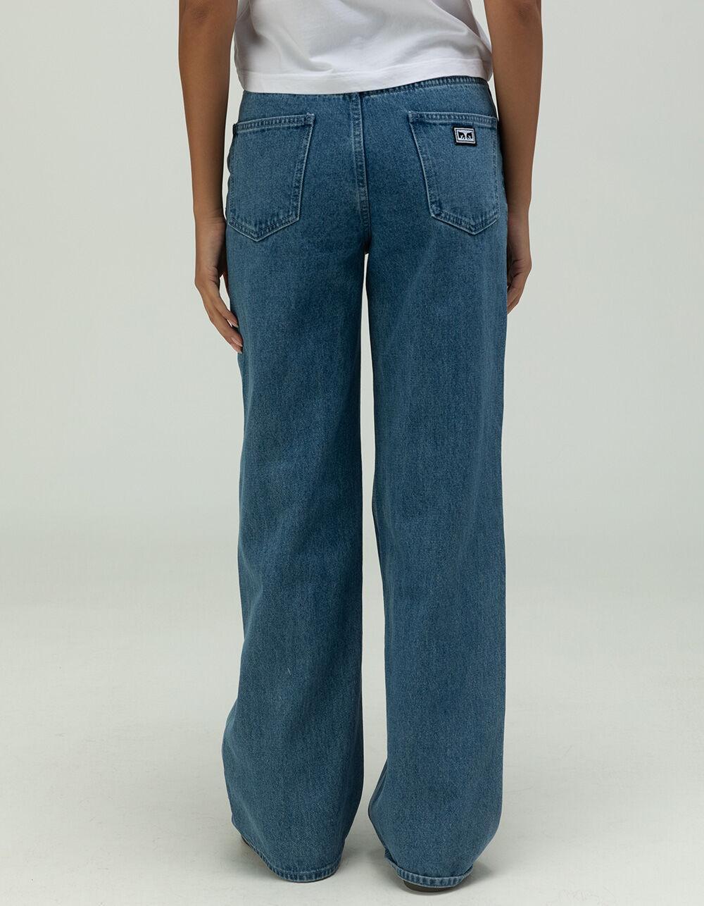 OBEY Errand High Waist 5-Pocket Womens Denim Jeans - DENIM Product Image