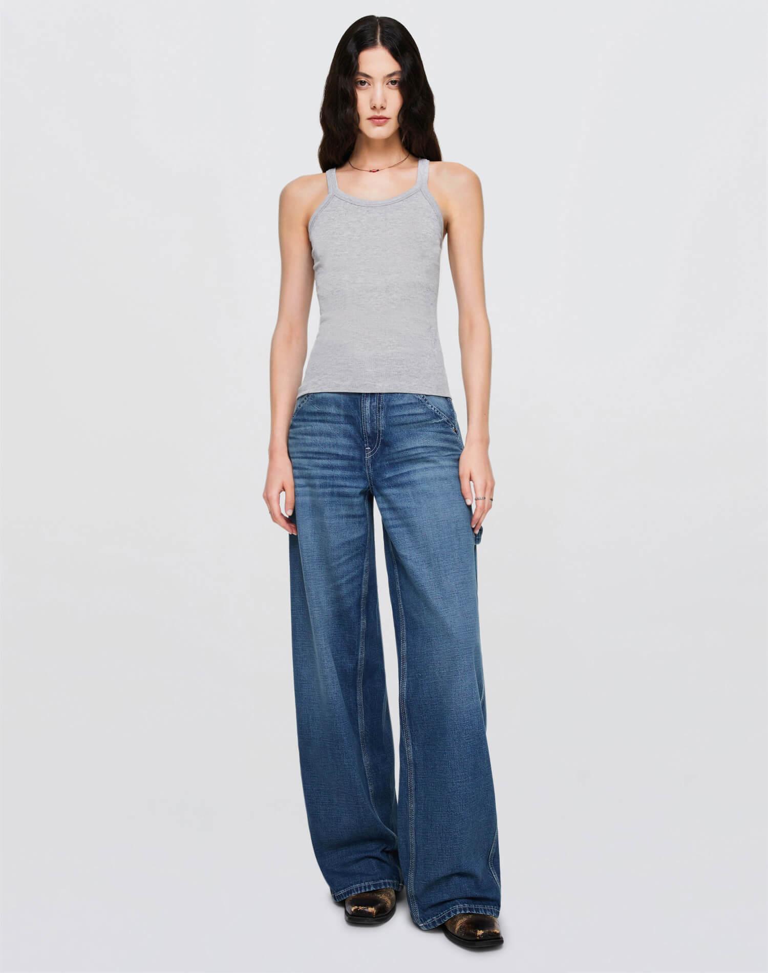 Hanes Ribbed Tank - Heather Grey Product Image