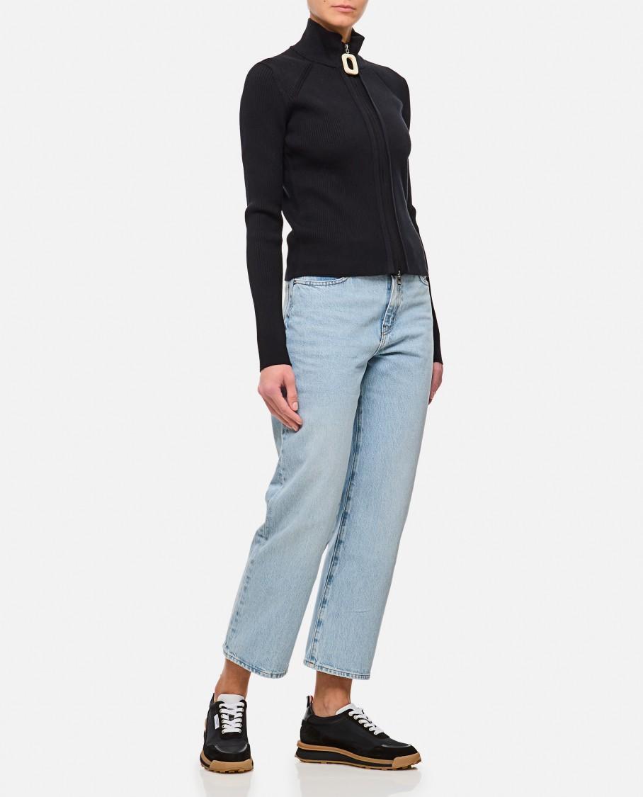 JW ANDERSON J.w. Anderson Fitted Zip Up Cardigan In Black Product Image