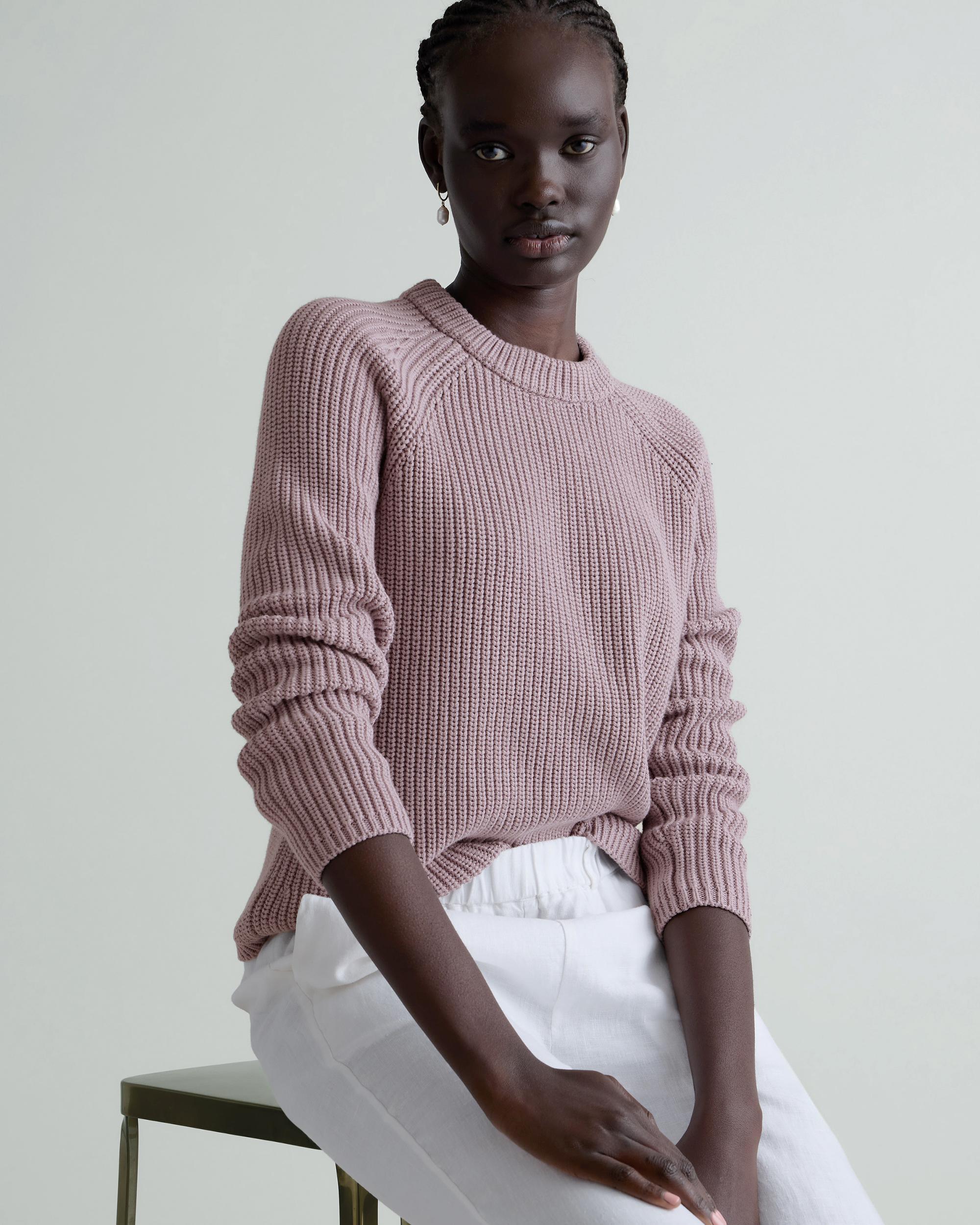 Quince | Women's Fisherman Crew Sweater Size XS, Organic Cotton Product Image