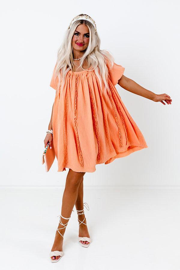 California Casa Shift Dress In Peach Product Image