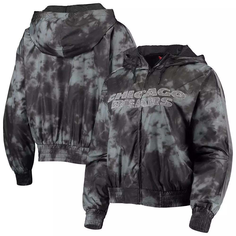 Women's Mitchell & Ness Black Chicago Bears Galaxy Full-Zip Windbreaker Hoodie Jacket, Size: Large Product Image