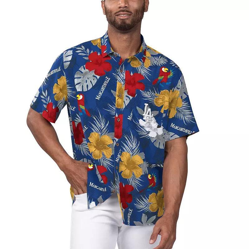 Mens Margaritaville Royal Milwaukee Brewers Island Life Floral Party Button-Up Shirt Product Image
